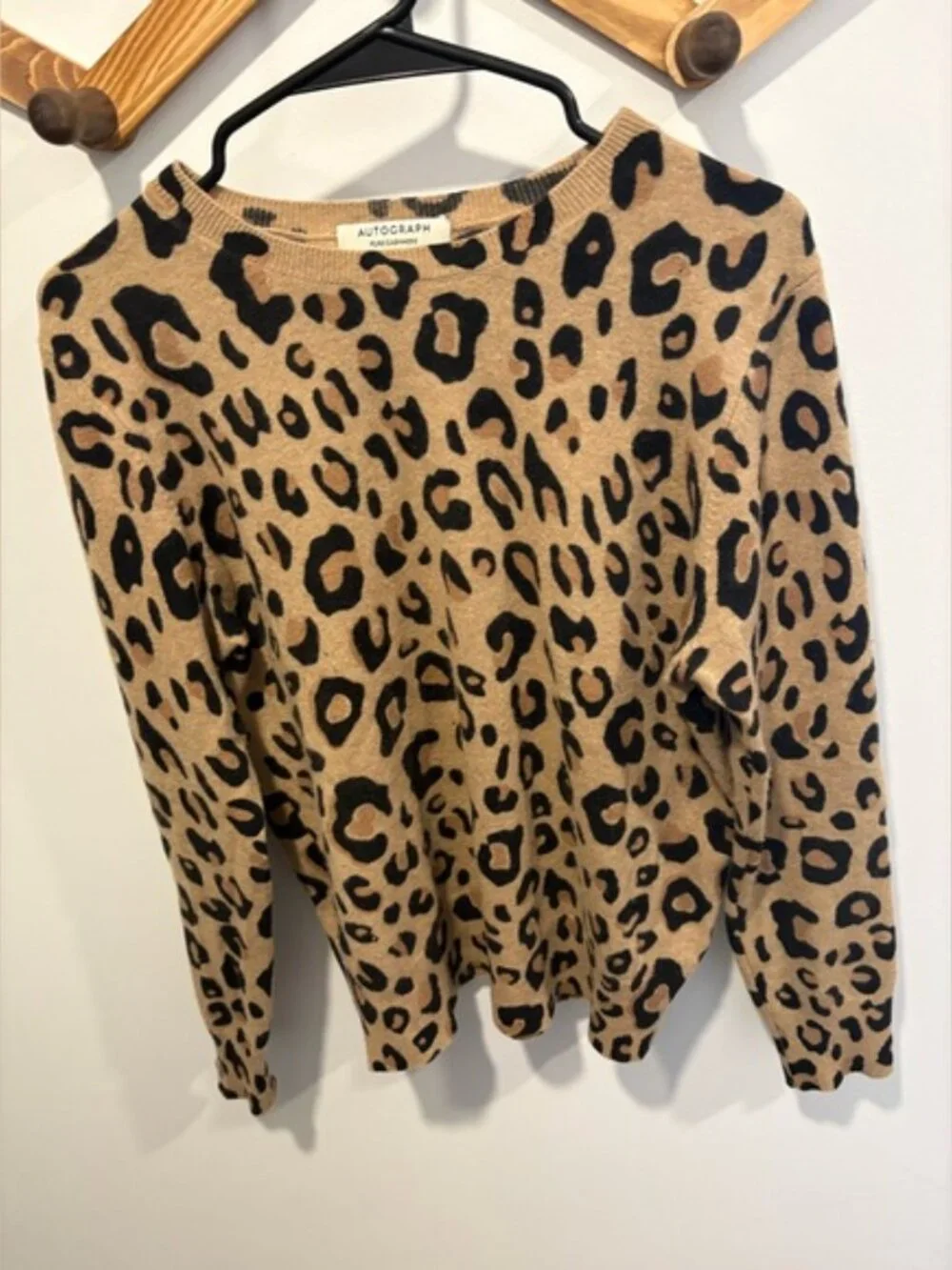 Autograph Cashmere Leopard Print Sweater 100% Cashmere Size 12, See notes - Picture 2 of 10